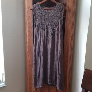 NWT Silk and Crochet Boho Midi Dress
